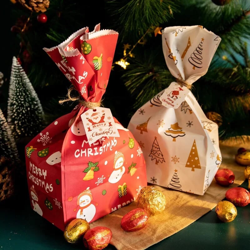 24 ks vianočných darčekových tašiek, adventný kalendár, číslovaná nálepka, darčeková taška, Santa Claus, snehuliak, párty balenie, taška na cukríky, sušienky, kabelka