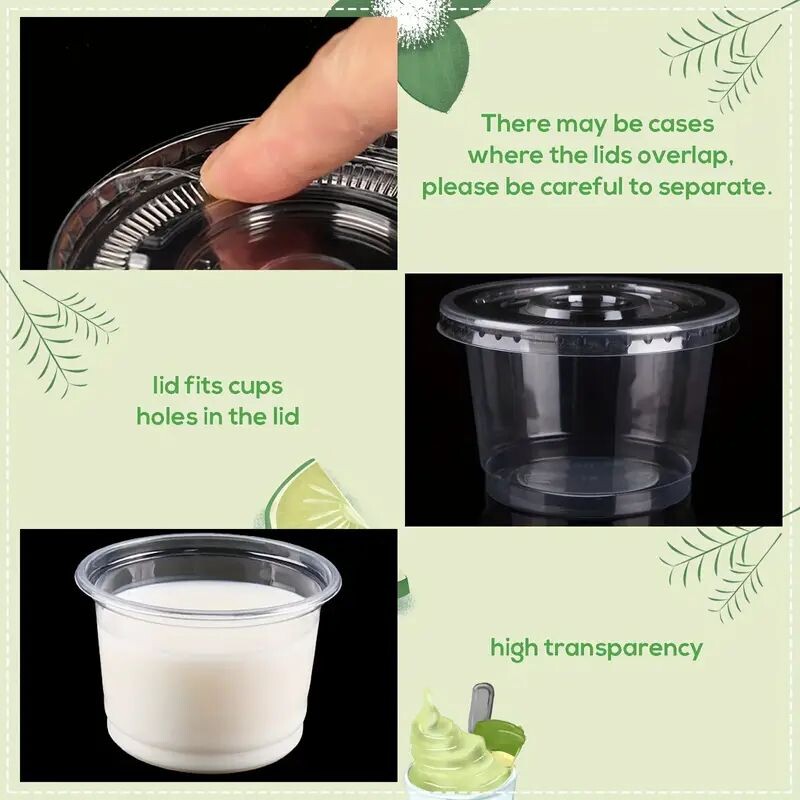 50 db 5,5 unciás eldobható műanyag poharak fedővel Tökéletes fagylalthoz Italokhoz Levesekhez Uzsonnákhoz Desszertek és egyebek!