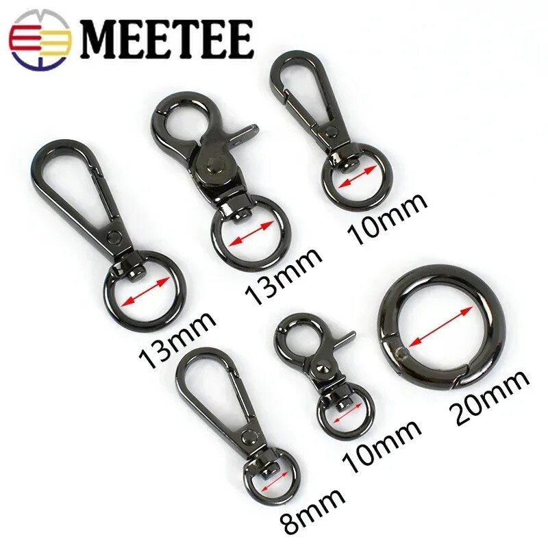 10/20 vnt Metalinių omarų, besisukančių sagčių karabino kablio gaiduko užsegimas O žiedo maišelio dirželis, rankinės kabykla, „pasidaryk pats“ siuvimo priedai