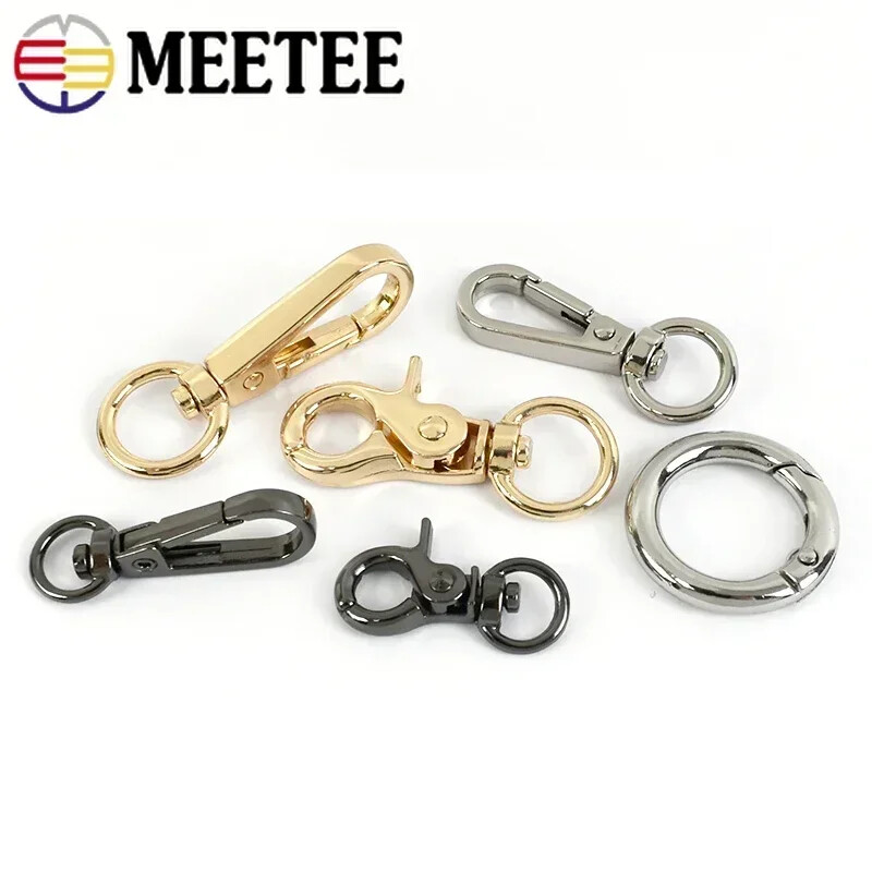 10/20 vnt Metalinių omarų, besisukančių sagčių karabino kablio gaiduko užsegimas O žiedo maišelio dirželis, rankinės kabykla, „pasidaryk pats“ siuvimo priedai