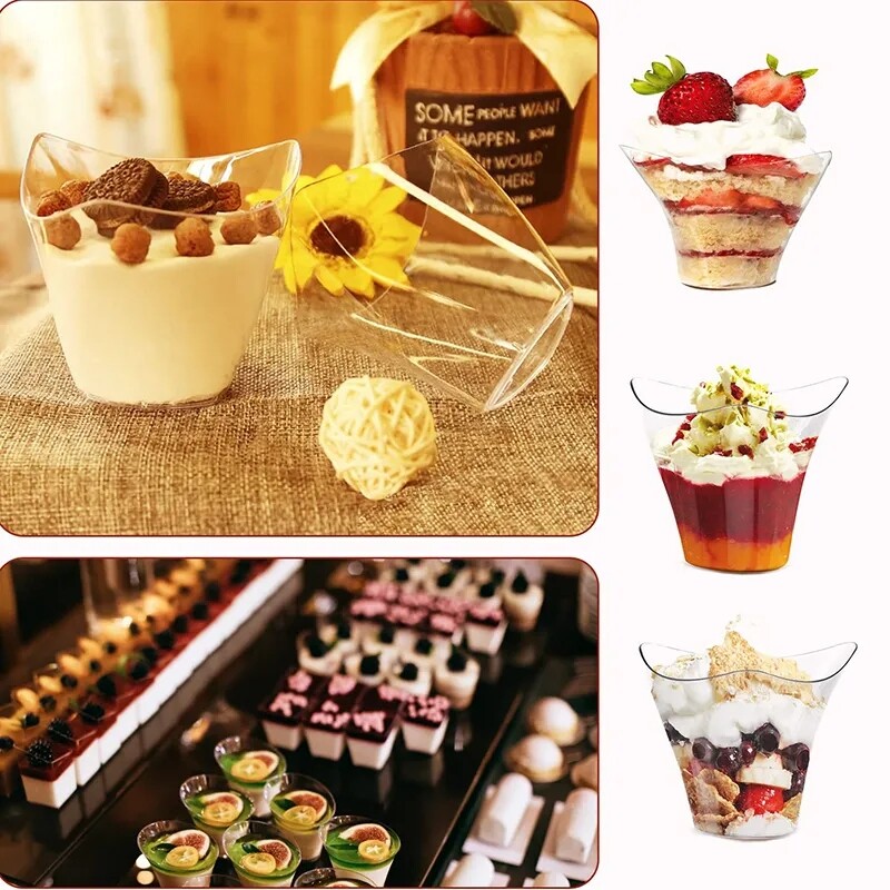 20/40PCS 100ML jednokratne plastične desertne čaše rođendanske prozirne slastice za dom Božić isporučeno
