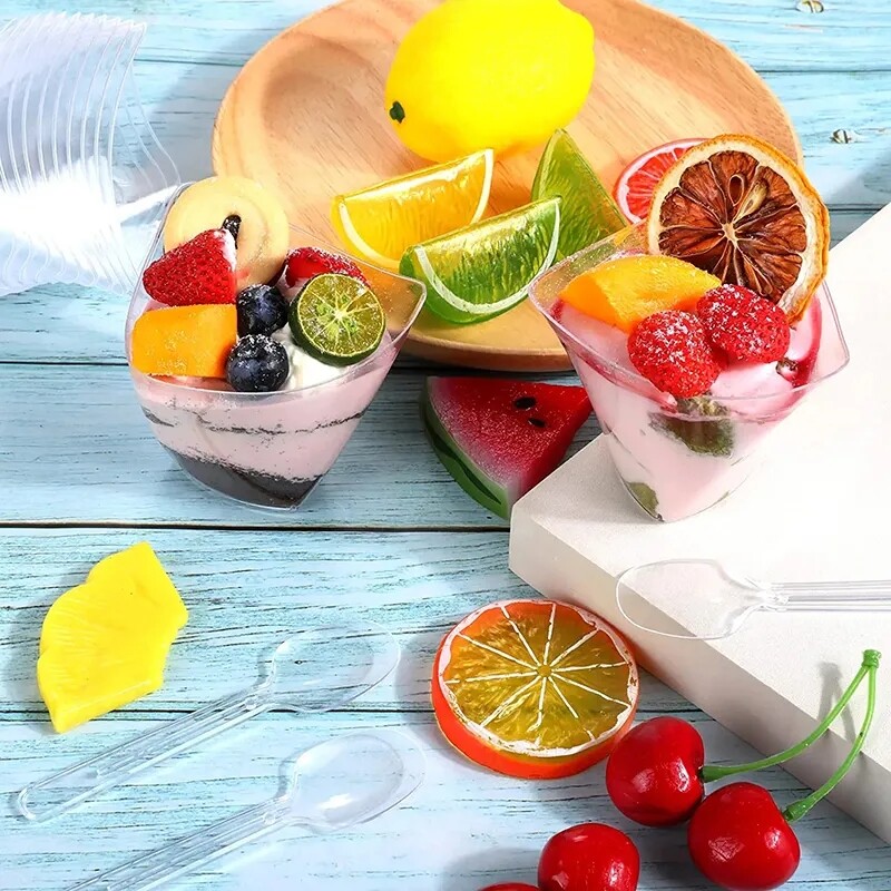 20/40PCS 100ML jednokratne plastične desertne čaše rođendanske prozirne slastice za dom Božić isporučeno