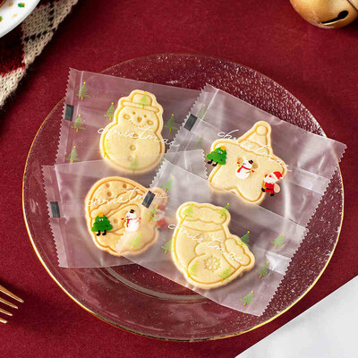 100 vnt Kalėdų saldainių maišeliai Kalėdų Naujųjų Metų vakarėlis Decora Santa Nuga Sausainių pakuotė Plastikinis maišelis Kalėdų reikmenys Saldūs maišeliai