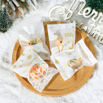 100 vnt Kalėdų saldainių maišeliai Kalėdų Naujųjų Metų vakarėlis Decora Santa Nuga Sausainių pakuotė Plastikinis maišelis Kalėdų reikmenys Saldūs maišeliai