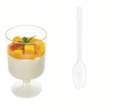 20/40 de bucăți cană de desert de unică folosință ceașcă de înghețată ceașcă mică de vin ceașcă de desert din plastic perfectă pentru budincă de înghețată cu fructe