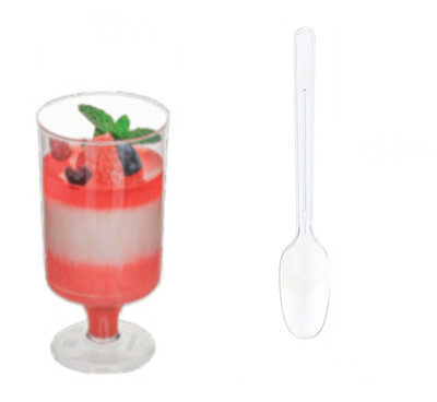 20/40 de bucăți cană de desert de unică folosință ceașcă de înghețată ceașcă mică de vin ceașcă de desert din plastic perfectă pentru budincă de înghețată cu fructe