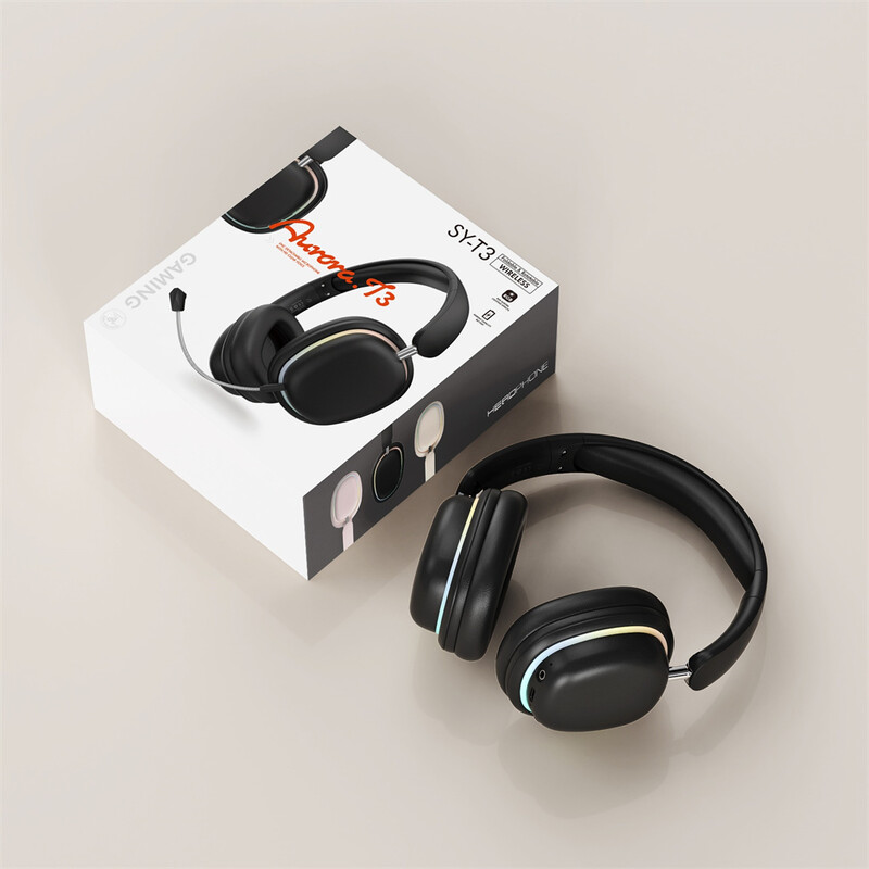 T3 bezvadu austiņas trokšņu slāpēšanas ausu uzgaļi, ilgāks atskaņošanas laiks, salokāmas apgaismojuma austiņas mobilajam tālrunim datora klēpjdatoram