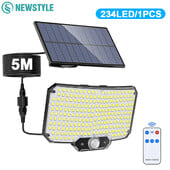 Lumini solare de securitate cu LED Senzor de mișcare în aer liber 234/280/226 Lumină de inundație cu LED IP65 Lampă de perete împărțită, impermeabilă, cu energie solară, în 3 moduri