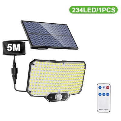 Lumini solare de securitate cu LED Senzor de mișcare în aer liber 234/280/226 Lumină de inundație cu LED IP65 Lampă de perete împărțită, impermeabilă, cu energie solară, în 3 moduri