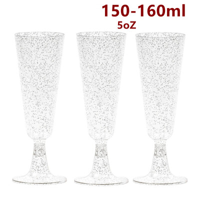 50 vnt 5OZ vienkartinio vyno puodelio vakarėlio plastikinis šampano fleita kokteilis braškių skrudinimo taurė vestuvių baro vakarėliui stovyklavimui