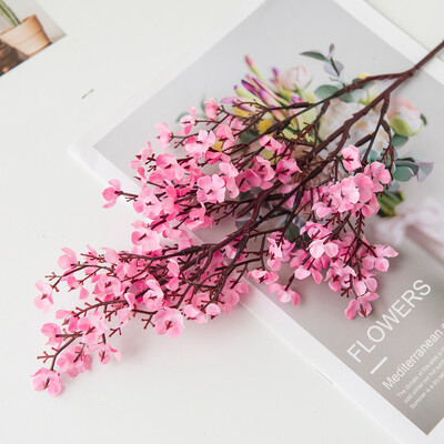 Kāzu noformējums Mājas pušķis Viltus ziedu lēts Daudzkrāsains Sakuras Mākslīgie Ziedi Mazuļa elpa Viltus ziedi DIY