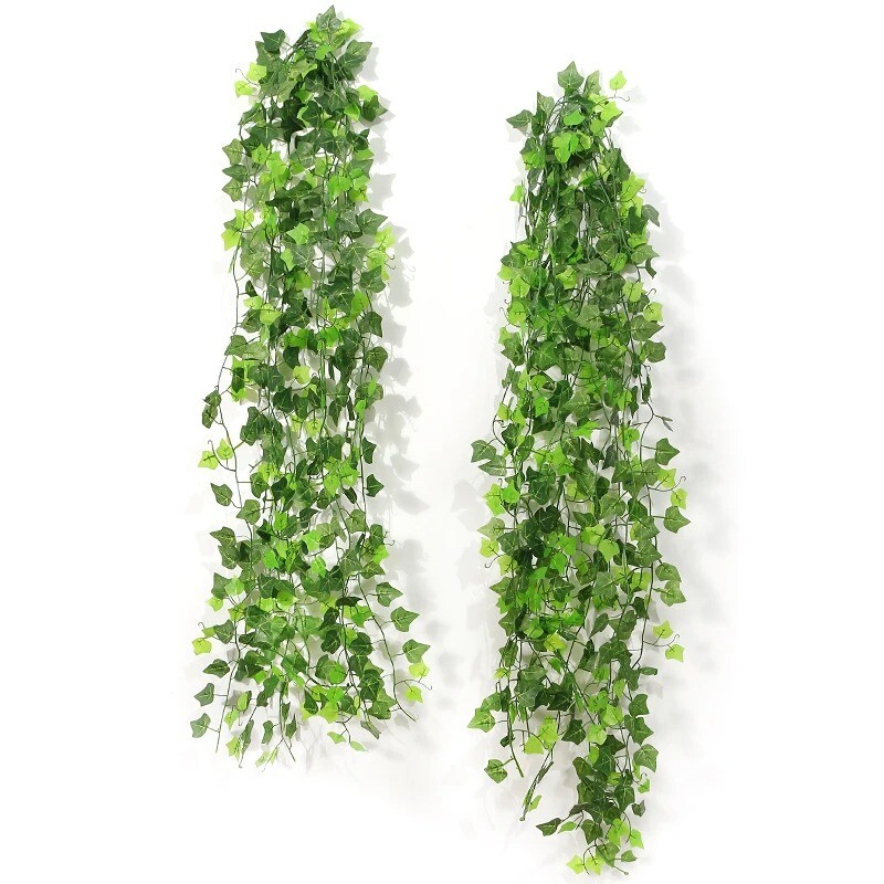 210 cm umelá závesná rastlina, falošný vinič, brečtanový list, zeleň, girlanda, záhradný plot, vonkajšia dekorácia, nástenná svadobná dekorácia, domáca párty dekorácia