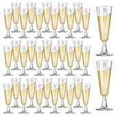 25 опаковки пластмасови флейти за шампанско 5,5 унции чаши за шампанско за еднократна употреба мимоза чаши за сватбени препичания парти чаши за коктейли в насипно състояние