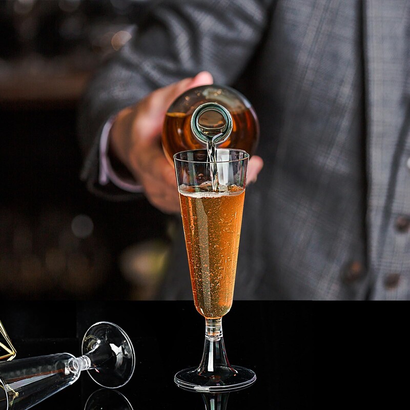 25 опаковки пластмасови флейти за шампанско 5,5 унции чаши за шампанско за еднократна употреба мимоза чаши за сватбени препичания парти чаши за коктейли в насипно състояние