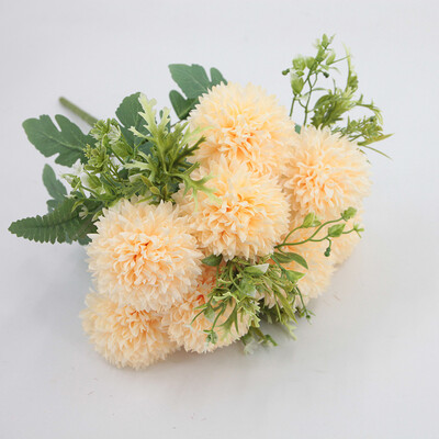 12 villa 8 fej 48 cm nagy csokor virággolyók krizantém csokrok otthoni esküvői művirág dekoráció hamis virág