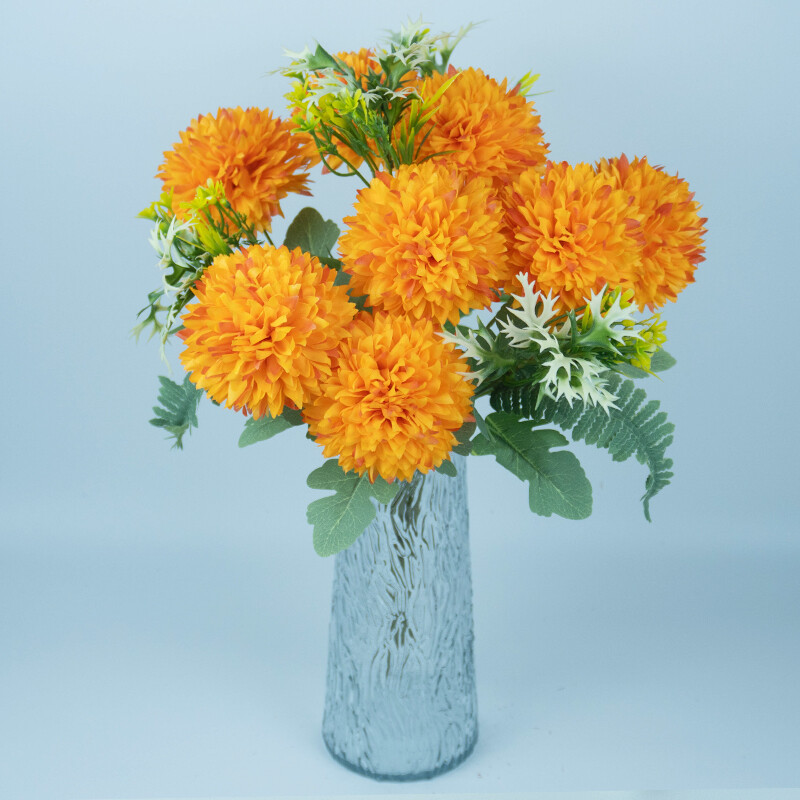 12 villa 8 fej 48 cm nagy csokor virággolyók krizantém csokrok otthoni esküvői művirág dekoráció hamis virág