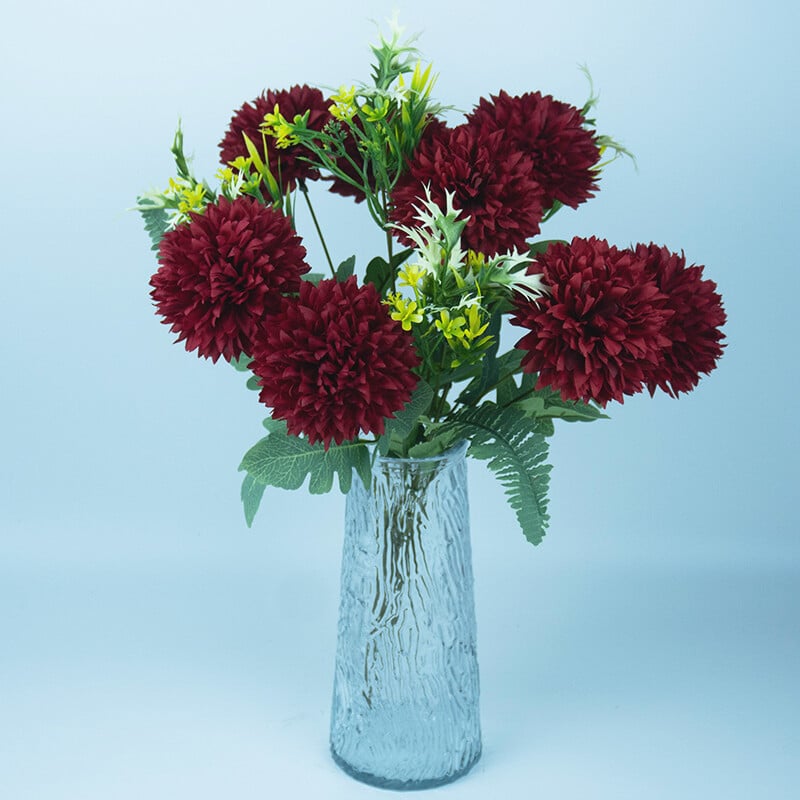 12 villa 8 fej 48 cm nagy csokor virággolyók krizantém csokrok otthoni esküvői művirág dekoráció hamis virág