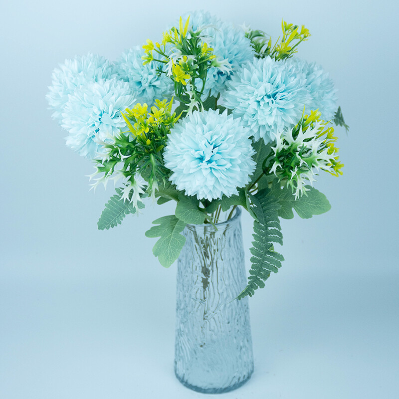 12 villa 8 fej 48 cm nagy csokor virággolyók krizantém csokrok otthoni esküvői művirág dekoráció hamis virág