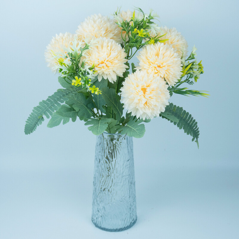 12 villa 8 fej 48 cm nagy csokor virággolyók krizantém csokrok otthoni esküvői művirág dekoráció hamis virág