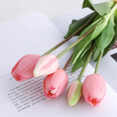 Luxus művirágok szilikon valódi érintés tulipánok menyasszonyi csokor dekoratív művirágok nappali karácsonyi dekoráció