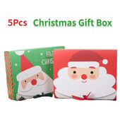 5 ks vianočných darčekových krabičiek Veselé Vianoce Santa Claus kartónové sušienky makaróny narodeninová párty darčeková dekorácia pre detskú párty