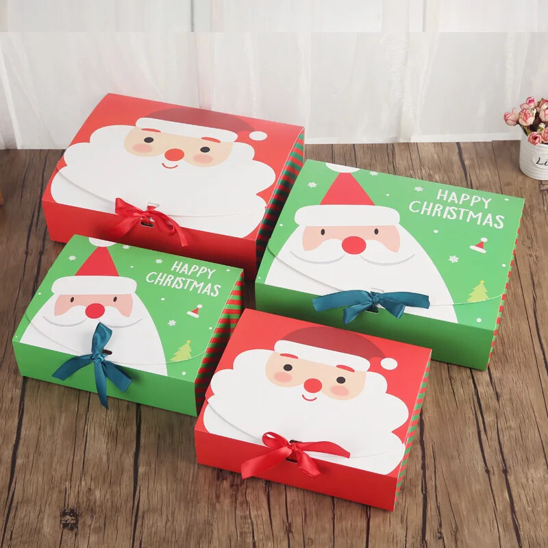 5 ks vianočných darčekových krabičiek Veselé Vianoce Santa Claus kartónové sušienky makaróny narodeninová párty darčeková dekorácia pre detskú párty