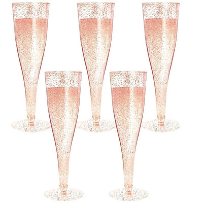 Plastikinės šampano fleitos Vienkartinės šampano taurės Mimozos taurės akrilinės vestuvinės skrudinimo taurės vakarėlių kokteilių taurės