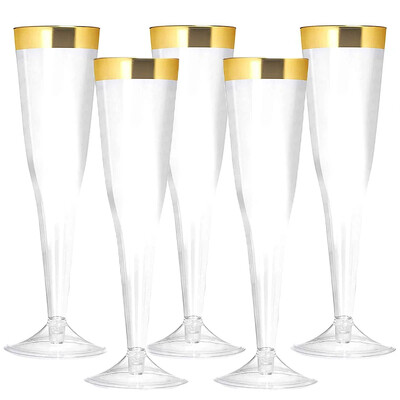 Plastikinės šampano fleitos Vienkartinės šampano taurės Mimozos taurės akrilinės vestuvinės skrudinimo taurės vakarėlių kokteilių taurės