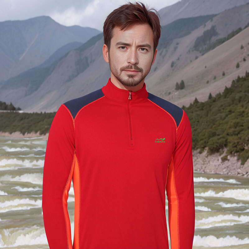 Kültéri gyorsan száradó póló férfi hosszú ujjú gallér nyári rugalmas izzadságelnyelő, légáteresztő gyorsan száradó túraruházat