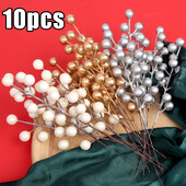 12 grana simuliranih bobičastog voća Umjetno zlatno srebrno crveno bobičasto božićno drvce Ukrasi za božićno drvce DIY vijenac Novogodišnji ukras za dom