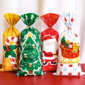 50 vnt Kalėdų Kalėdų Senelio saldainių krepšiai Kalėdų gėrybių sausainių maišeliai, skirti 2024 m. Kalėdų žiemos švenčių vakarėliui. Dovanos Naujieji Metai
