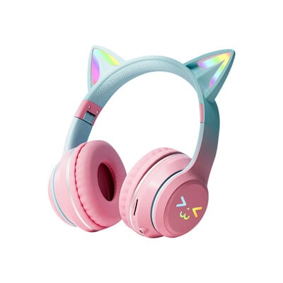 Headset Cat's Ears RGB Light Smile Face TWS Headset Gradient Nové slúchadlá Ružové slúchadlá pre dievčatká Darček vhodný pre akýkoľvek telefón