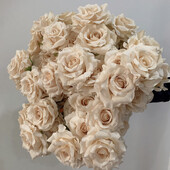7Heads Roses Kytica Umelý kvet Béžová Slonovinová Vintage Ruža Veľká Ruža Obývacia Izba Suché kvety Dekorácia Svadba