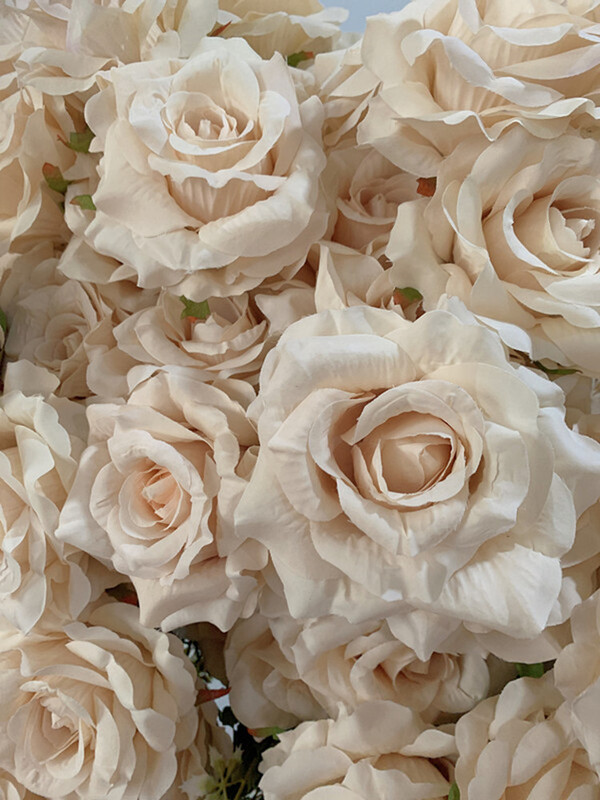 7Heads Roses Kytica Umelý kvet Béžová Slonovinová Vintage Ruža Veľká Ruža Obývacia Izba Suché kvety Dekorácia Svadba