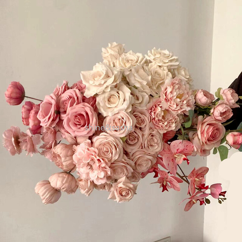7Heads Roses Kytica Umelý kvet Béžová Slonovinová Vintage Ruža Veľká Ruža Obývacia Izba Suché kvety Dekorácia Svadba