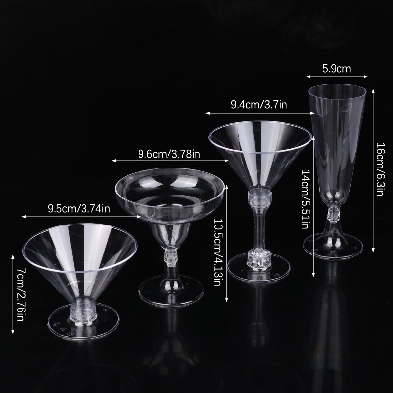 10 vnt. skaidrios plastikinės vyno taurės, daugkartinio naudojimo, nedūžtančios vyno taurės šampano desertui alaus pudingo vakarėliui