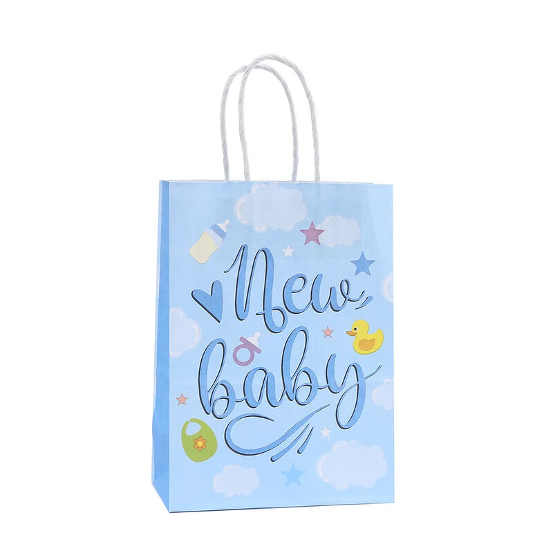 6 bucăți drăguț gender dezvăluie tema hârtie ambalare cadou sac bomboane biscuiți pungă pentru bun venit Baby Boy Baby Shower petrecere de naștere decorare
