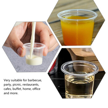 200 τεμ. Tasting Cup Small Clear Plastic Cup Mini for Sample Shot Glasses Καρυκεύματα