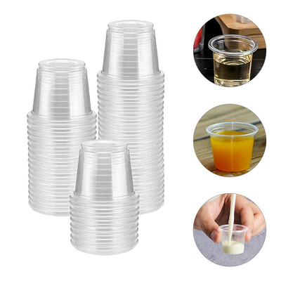 200 τεμ. Tasting Cup Small Clear Plastic Cup Mini for Sample Shot Glasses Καρυκεύματα