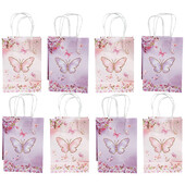 4/8/12/16/20db Butterfly Party ajándéktasakok Színes papírzacskók Csemegetáskák Gyerekek Pillangós Születésnapi Party Dekorációs Kellékek Szívesség