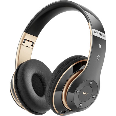 Căști fără fir HiFi Stereo Over Ear Bluetooth Căști cu microfon Suportă căști cu anulare a zgomotului cardului TF pentru telefonul mobil PC