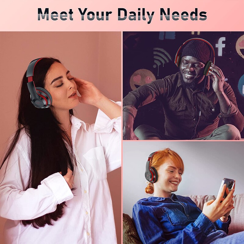 Bezdrôtové slúchadlá HiFi stereo Bluetooth headset s mikrofónom, podpora TF karty, potlačenie hluku, pre mobilné telefóny a PC