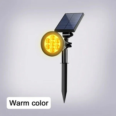 1 ks solárne napájané 7LED lampy nastaviteľné solárne bodové svetlo zapustené do zeme IP65 vodotesné krajinné nástenné svetlo vonkajšie osvetlenie