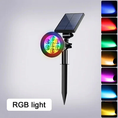 1 ks solárne napájané 7LED lampy nastaviteľné solárne bodové svetlo zapustené do zeme IP65 vodotesné krajinné nástenné svetlo vonkajšie osvetlenie