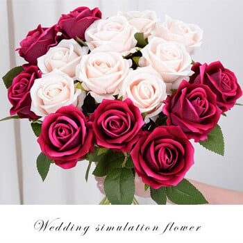 Single Artificial Flower Simulated Silk Velvet Rose Fake Flower for Party Home Διακόσμηση ξενοδοχείου Γάμου Δώρο για την Ημέρα του Αγίου Βαλεντίνου