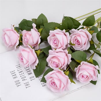 Single Artificial Flower Simulated Silk Velvet Rose Fake Flower for Party Home Διακόσμηση ξενοδοχείου Γάμου Δώρο για την Ημέρα του Αγίου Βαλεντίνου