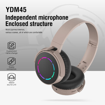 5.3 Cool YDM45 Слушалки Bluetooth Слушалки Сгъваема светеща карта Вмъкване Стерео звук Дълъг живот на батерията Esports Ниска латентност