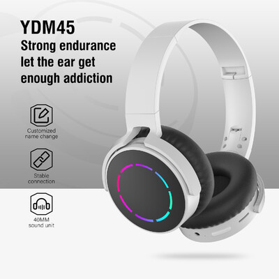 5.3 Cool YDM45 Слушалки Bluetooth Слушалки Сгъваема светеща карта Вмъкване Стерео звук Дълъг живот на батерията Esports Ниска латентност