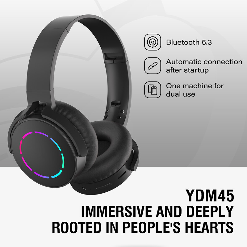 5.3 Cool YDM45 Bluetooth slúchadlá Skladacie svietiace vkladanie karty Stereo zvuk Dlhá výdrž batérie Esports Nízka latencia