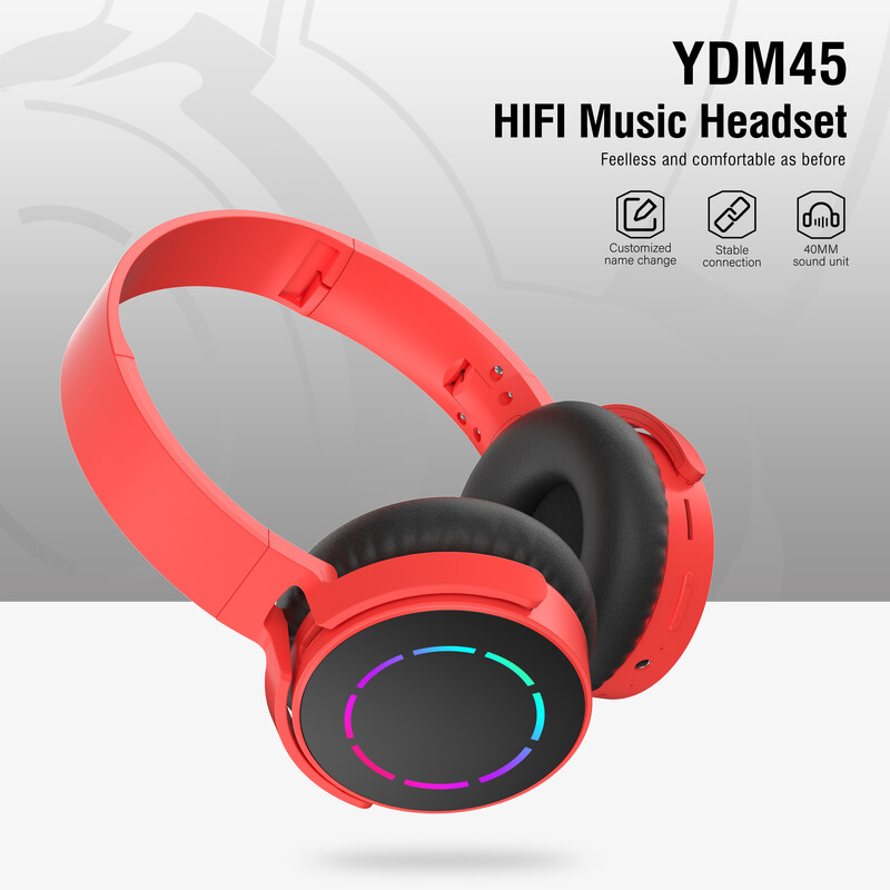 5.3 Cool YDM45 Bluetooth slúchadlá Skladacie svietiace vkladanie karty Stereo zvuk Dlhá výdrž batérie Esports Nízka latencia